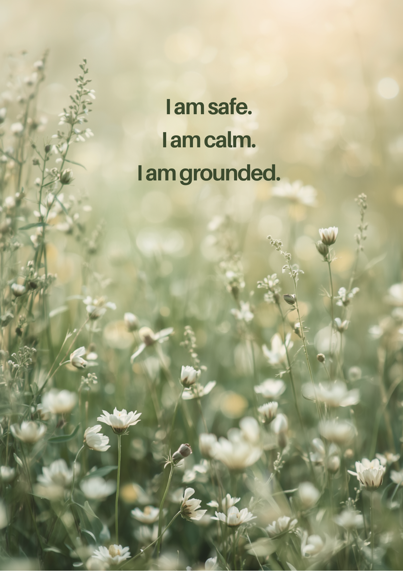 I Am Safe, I Am Calm, I Am Grounded — Affirmation Print